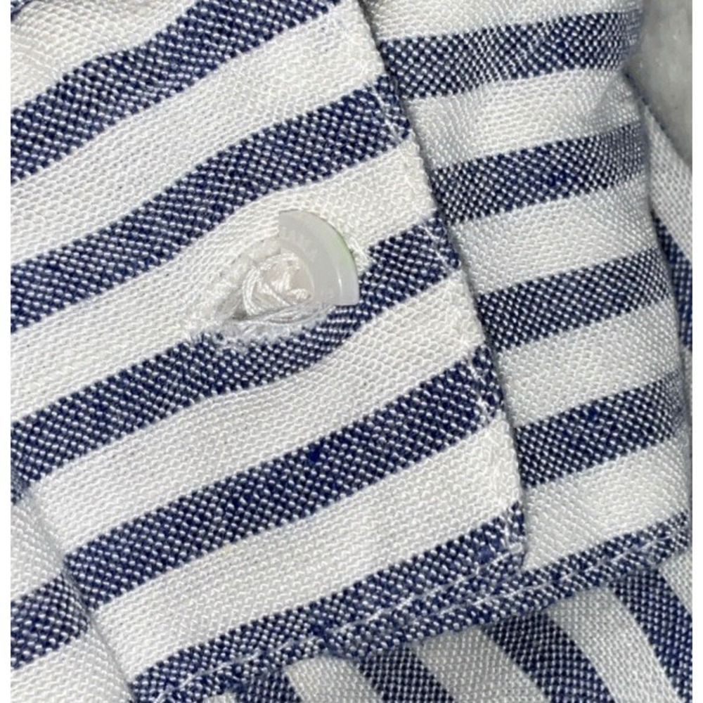 Tommy Bahama Size L St. Lucia Linen Blend Striped Collared Tunic Dress Ruffled - Picture 10 of 15